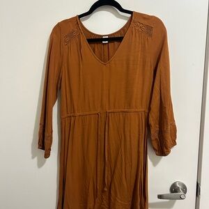 Old Navy Rust Long Sleeve Dress